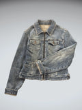 Vintage Blue Denim Zip Jacket Women (M)