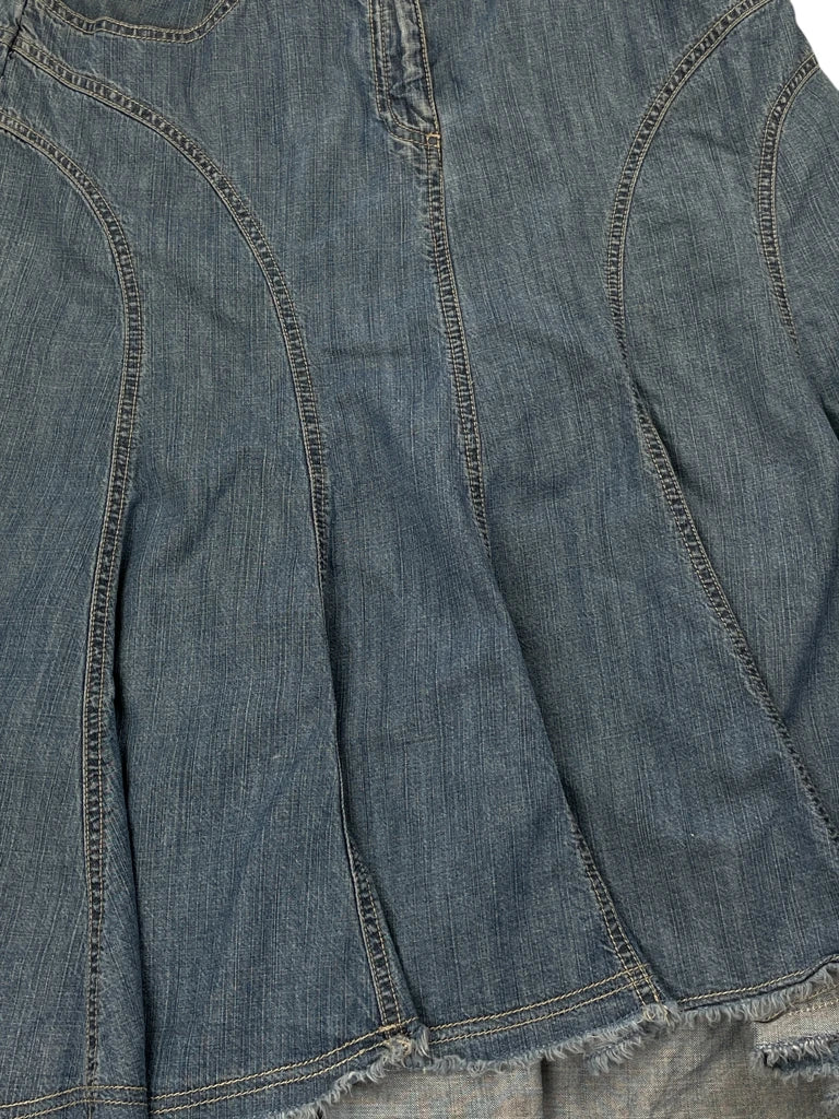 Vintage Flared Long Denim Skirt (M)
