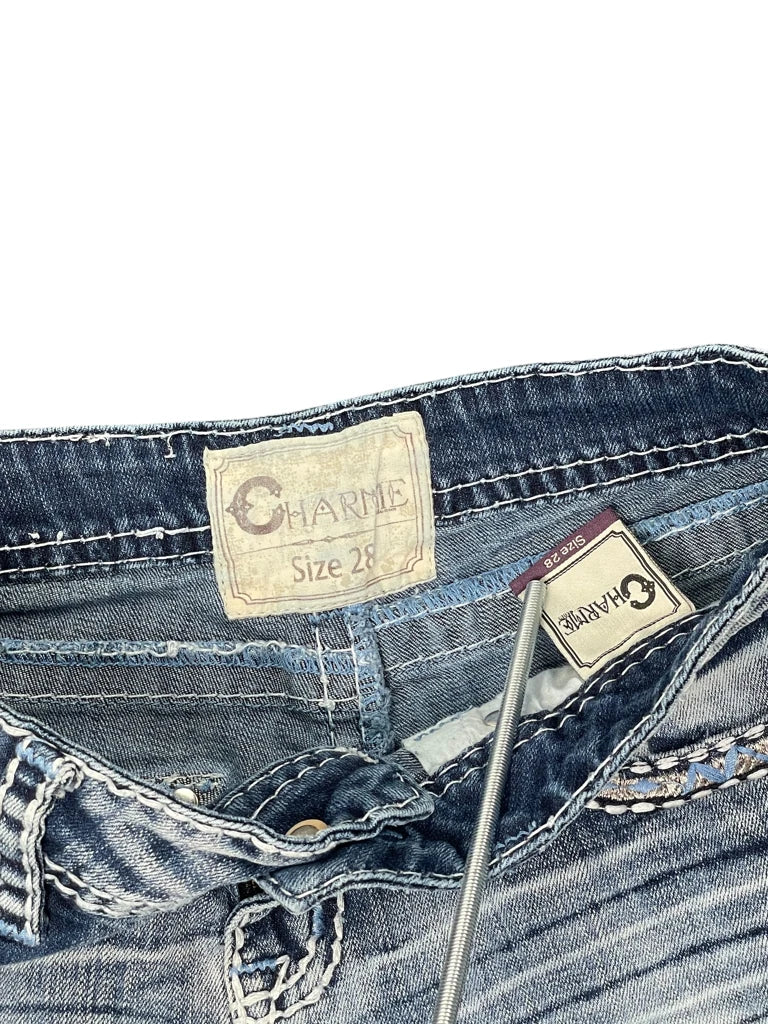 Charme Faded Stripe Denim Hotpants (S)