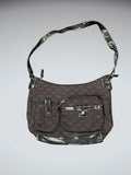 Purple and Black Pattern Shoulder Bag (ONESIZE)