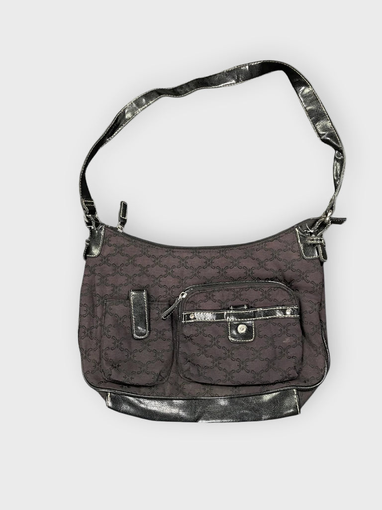 Purple and Black Pattern Shoulder Bag (ONESIZE)