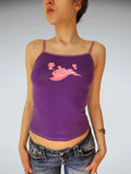 Purple Graphic Ribbed Camisole (XS)