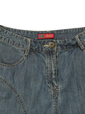 Vintage Flared Long Denim Skirt (M)