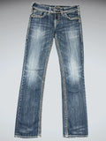 Medium Wash Bootcut Jeans with White Contrast Stitching (S)
