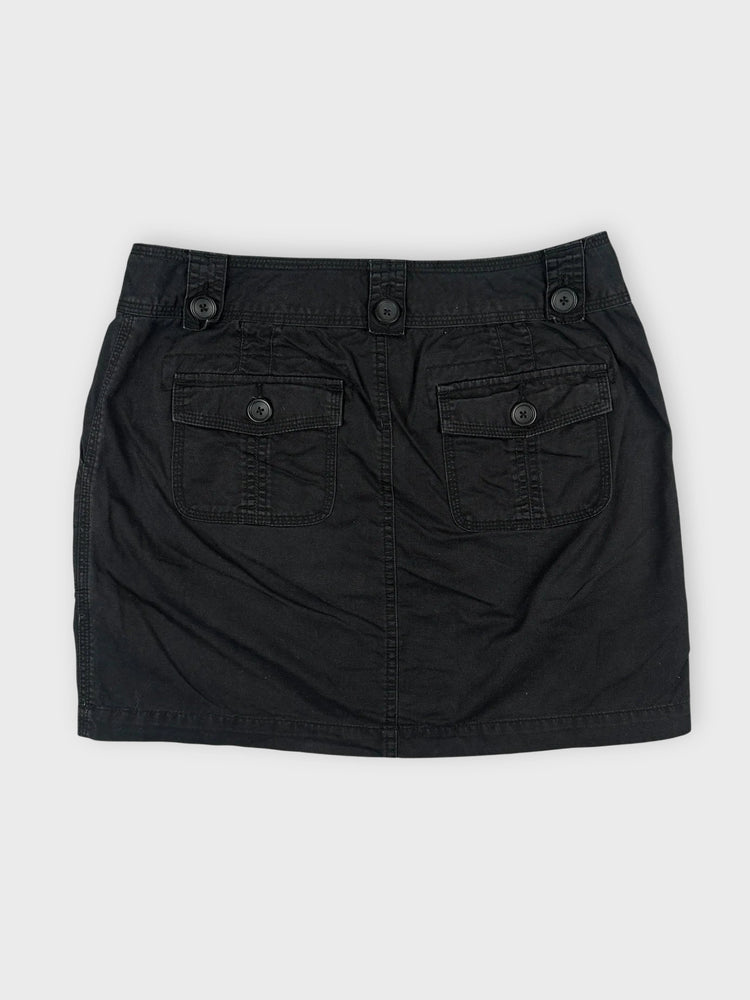 Chic Black Mini Skirt with Button Details (W28 / M)