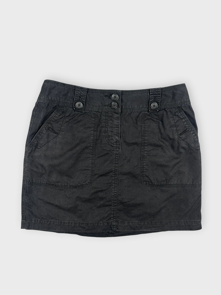 Chic Black Mini Skirt with Button Details (W28 / M)