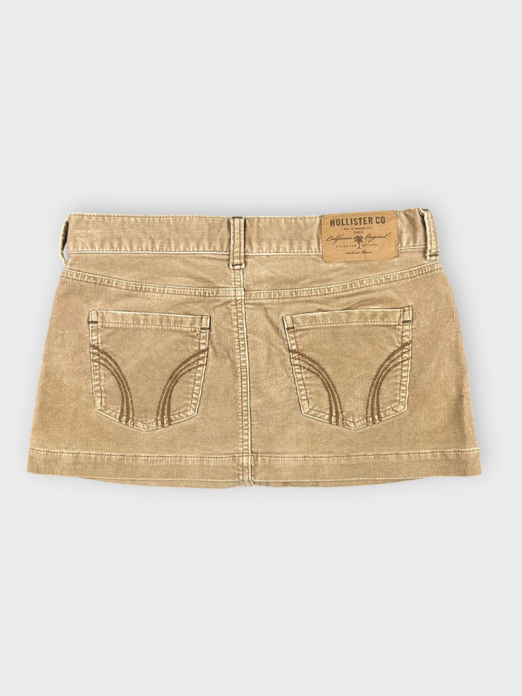 Chic Brown Cotton Mini Skirt with Pockets (W28 / M)