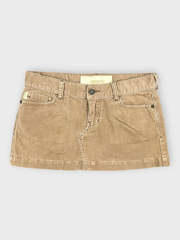 Chic Brown Cotton Mini Skirt with Pockets (W28 / M)