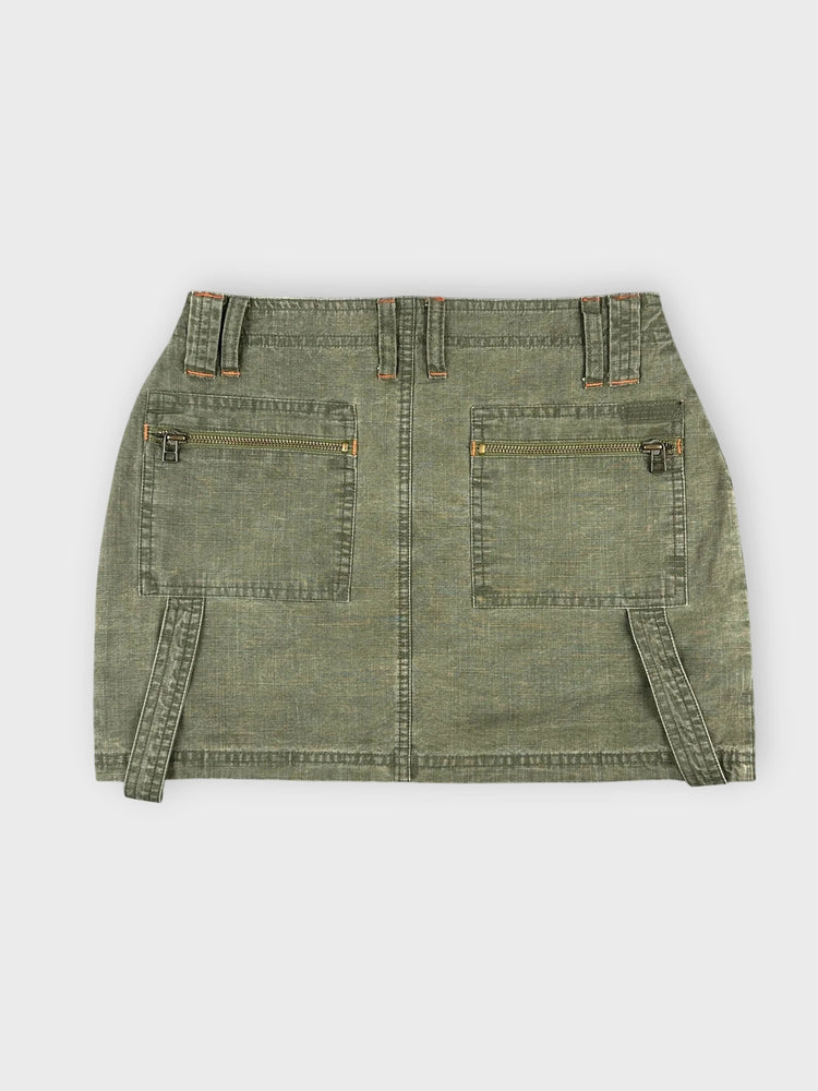Cool Olive Mini Skirt with Side Straps (W26 / S)