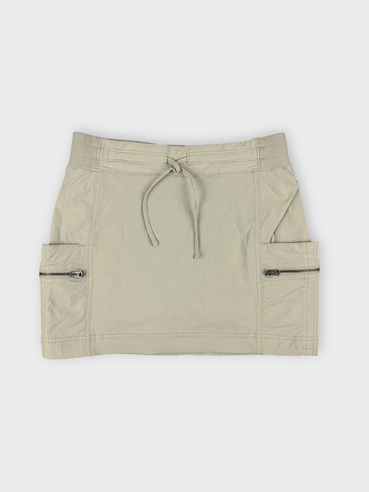 Cool Beige Mini Skirt with Zip Pockets (W28 / M)