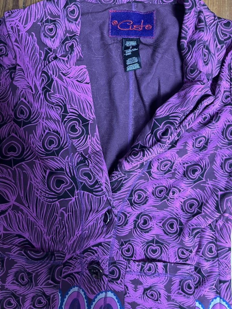 Purple Blazer with Print
