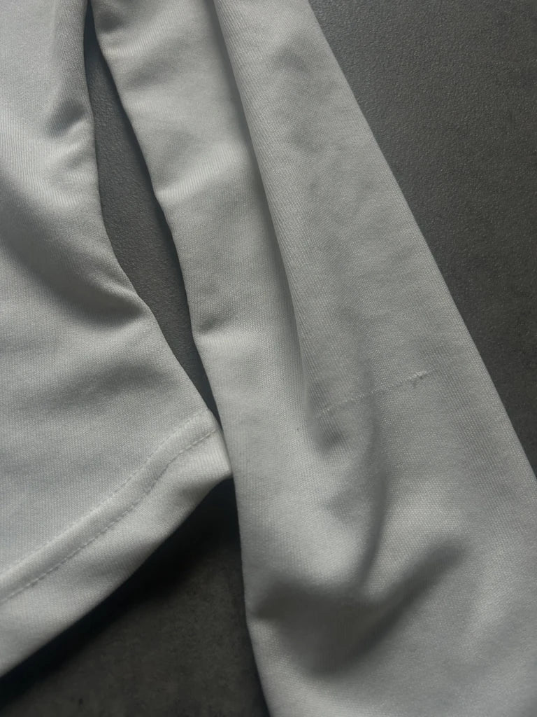 White stretchy button up