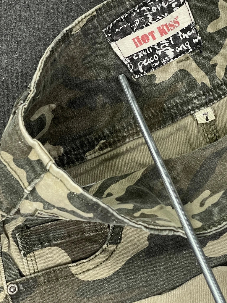 Hot Kiss Military-Inspired Black Denim Hotpants (XS)
