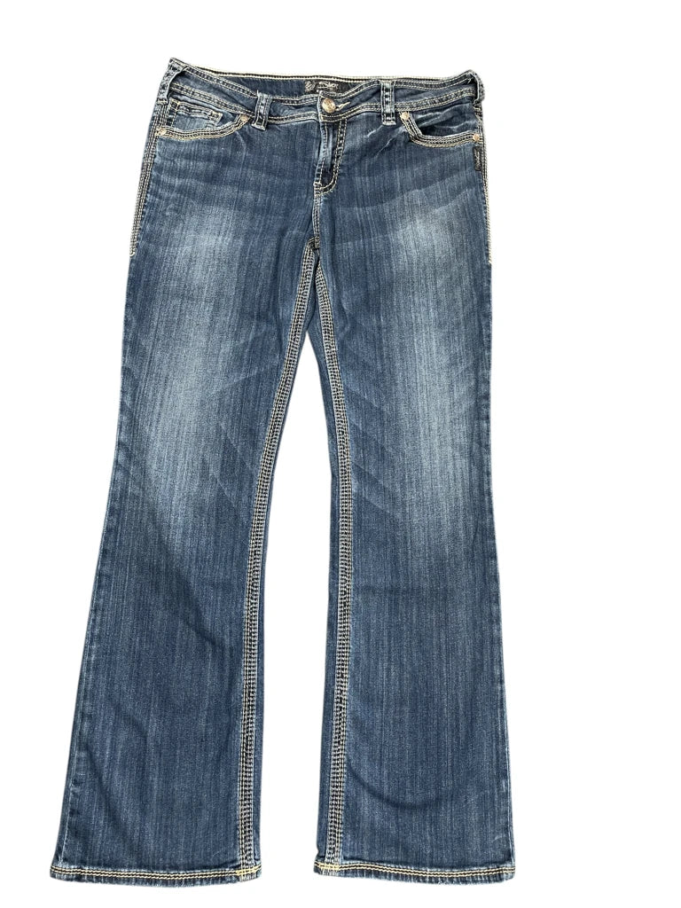 Dark Wash Bootcut Jeans with Signature Embroidery (XL)