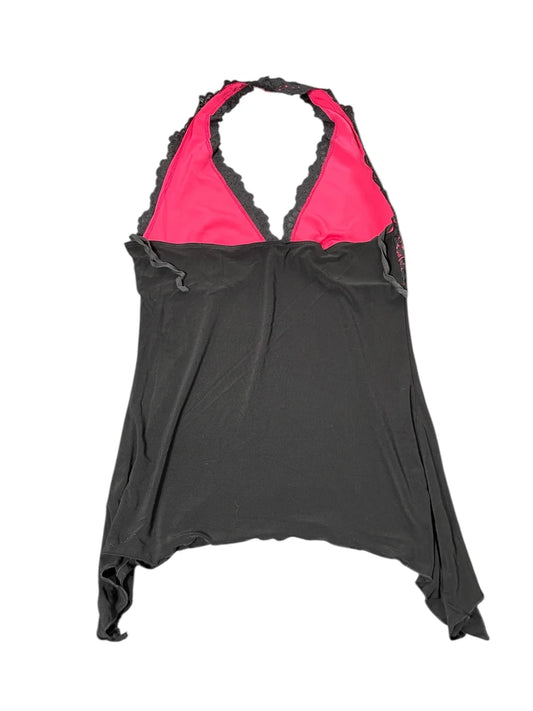 Black Pink Lace Dessous Top (L)