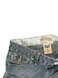 YMI Dark Wash Rolled Hem Denim Hotpants (M)