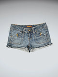 ZD Light Wash Raw Hem Denim Hotpants (S)