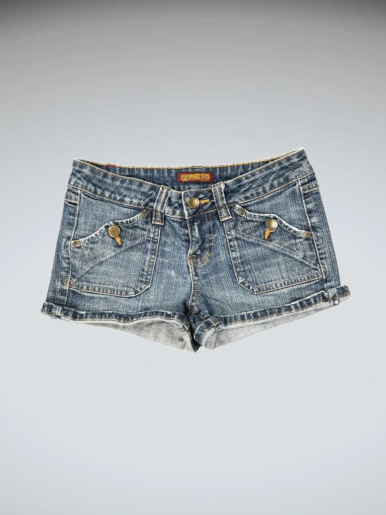 ZD Light Wash Raw Hem Denim Hotpants (S)