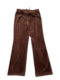 Brown Velour Pants with Rhinestone Crown (L)
