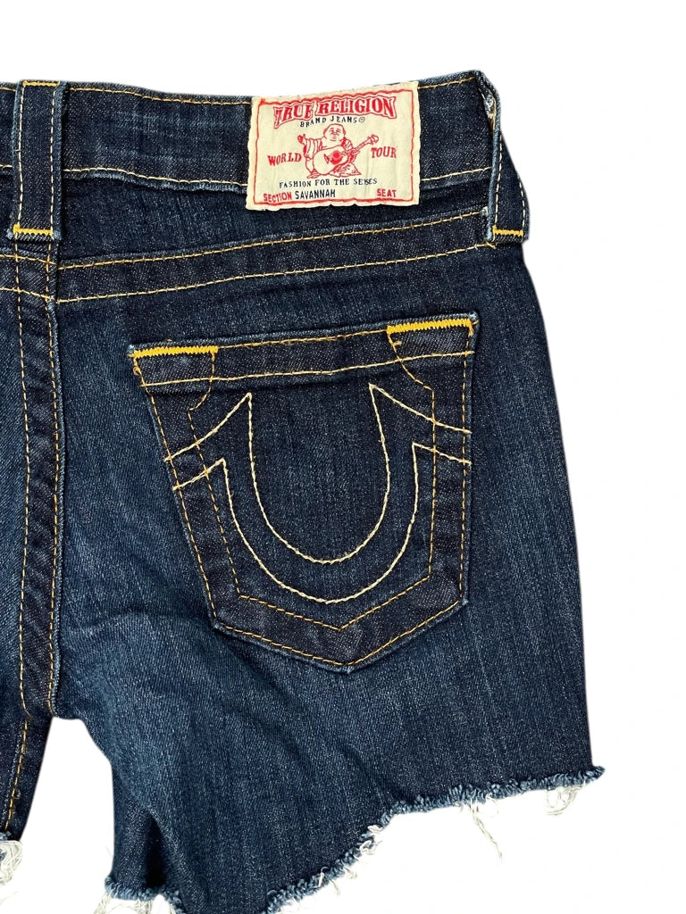 True Religion Dark Wash Cutoff Hotpants (XS)