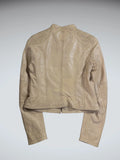 Black Rivet Light Brown Faux Leather Biker Jacket Women (M)