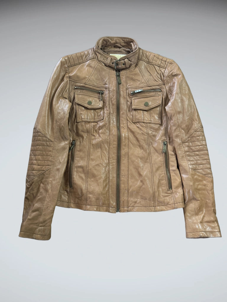 Michael Kors Brown Genuine Leather Jacket Women (M)