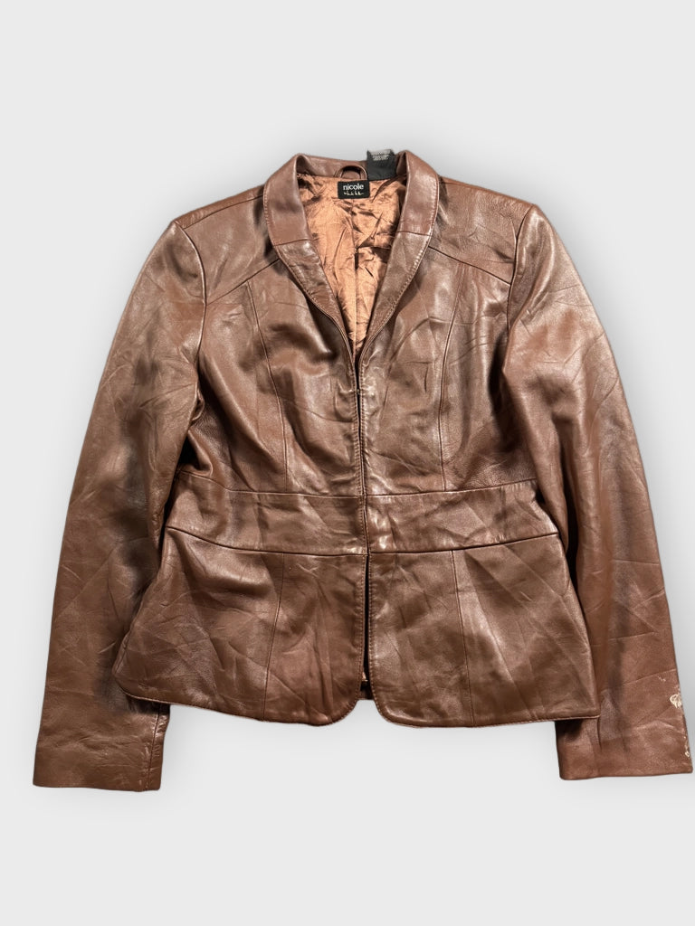 Nicole Brown Genuine Leather Jacket (L)