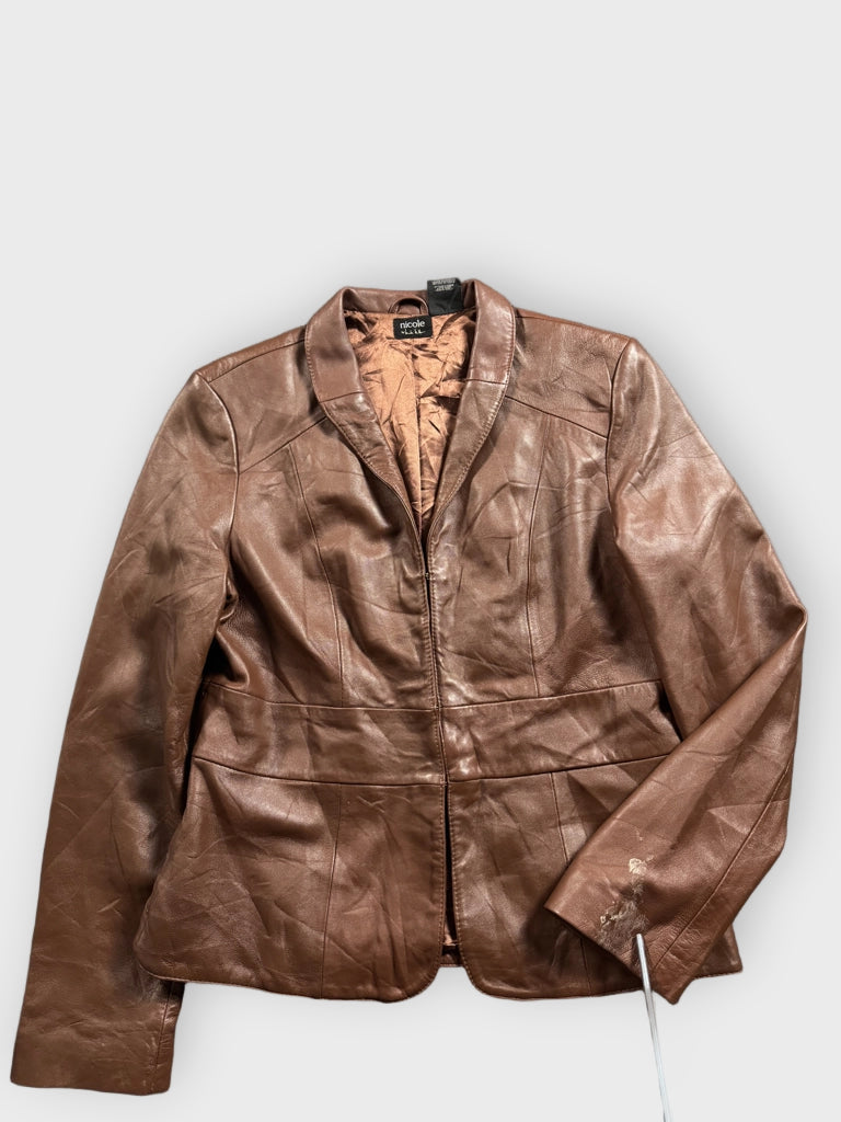 Nicole Brown Genuine Leather Jacket (L)