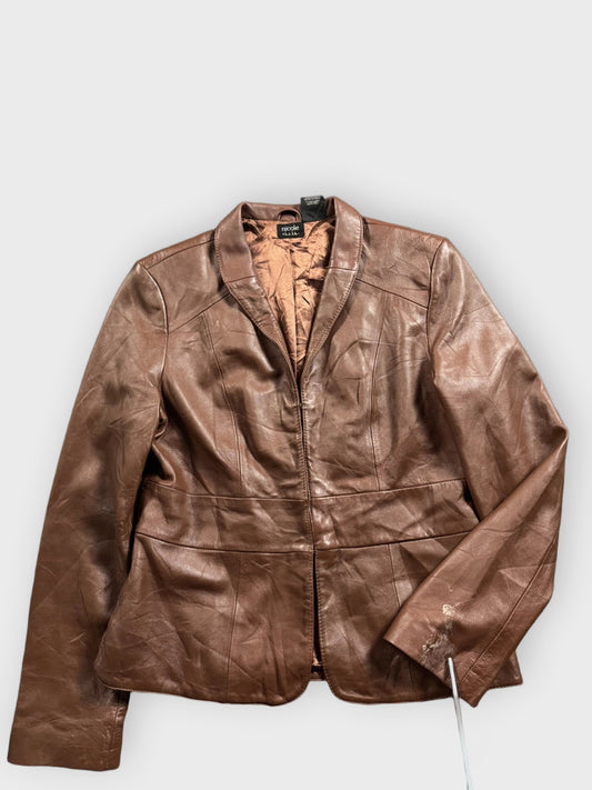 Nicole Brown Genuine Leather Jacket (L)