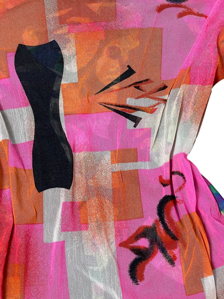 Y2K Mesh Graphic Top (M)