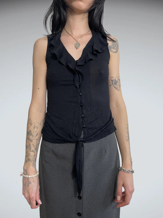 black sleeveless top (S)