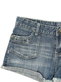 Amethyst Jeans Frayed Hem Vintage Denim Hotpants (L)