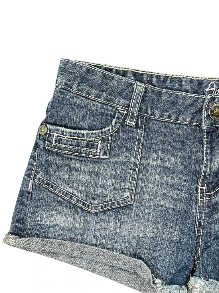 Amethyst Jeans Frayed Hem Vintage Denim Hotpants (L)