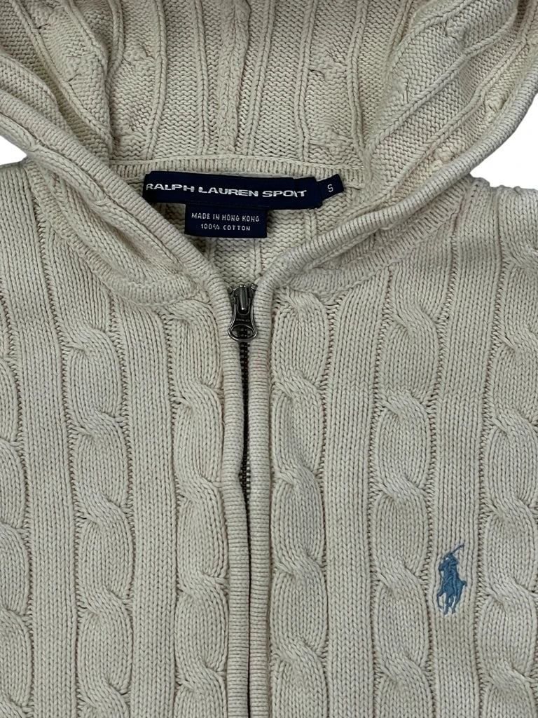 Polo Ralph Lauren Beige Cable Knit Hoodie (S)