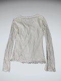 Romantic White Lace Bell Sleeve Top (S)