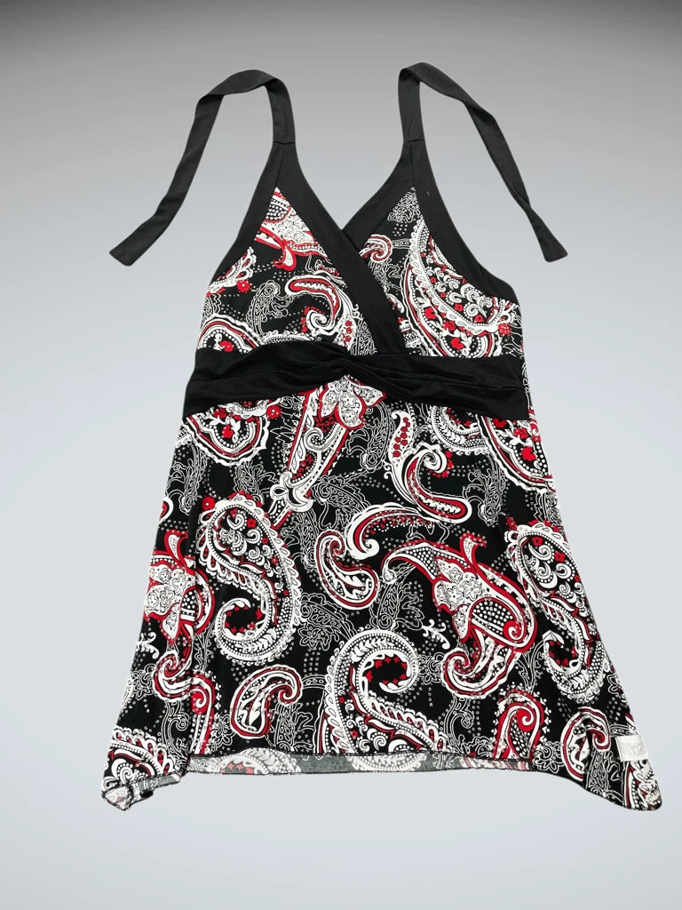 Crimson Noir Paisley Halter Top (L)