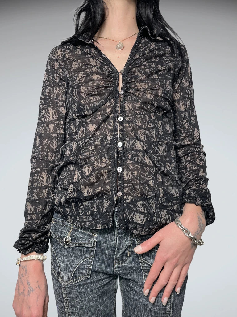 shirt with forest shadow print