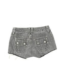 Low Rise Flare Grey Denim Hotpants (S)