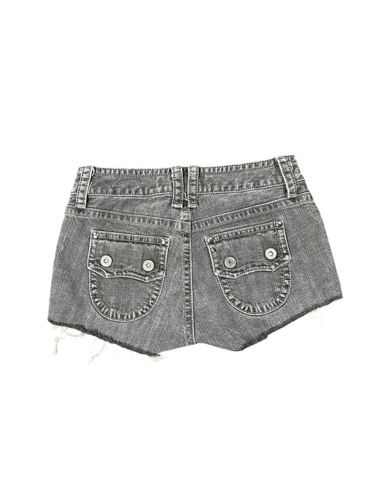 Low Rise Flare Grey Denim Hotpants (S)