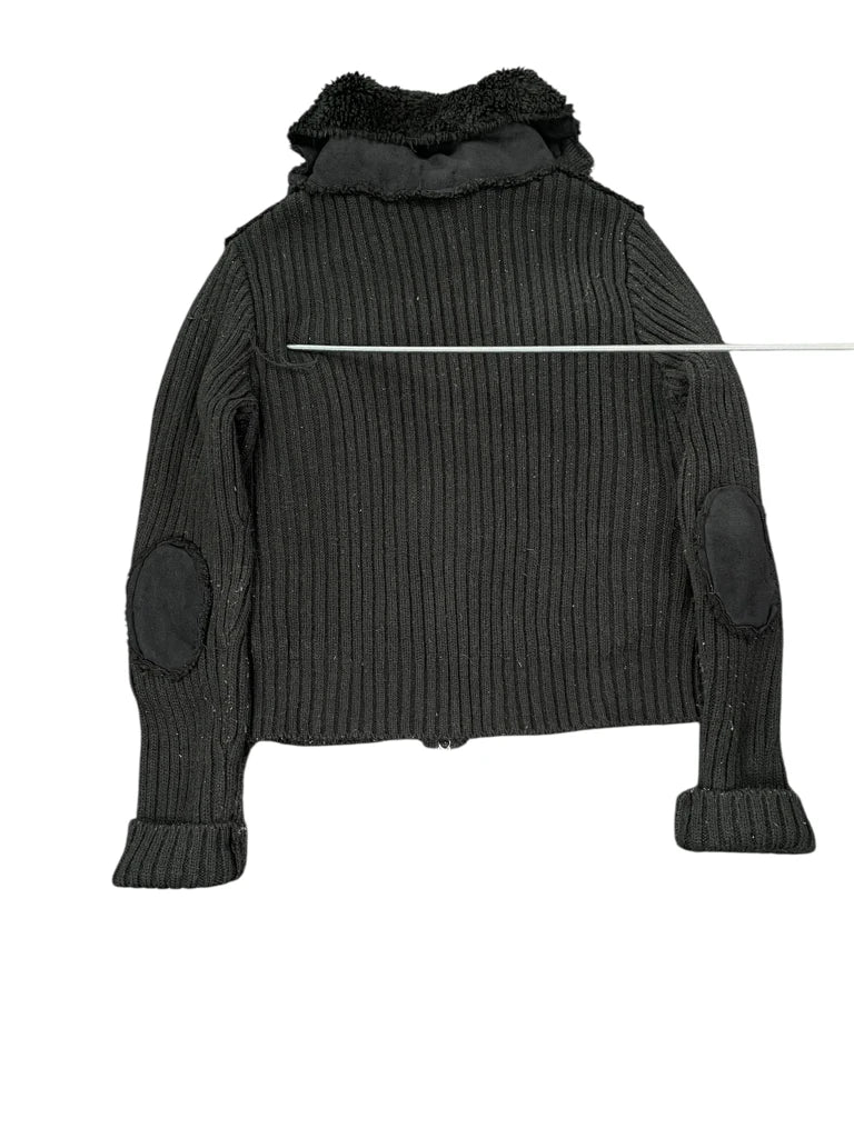JJ Basics Black Knit Panel Jacket (L)