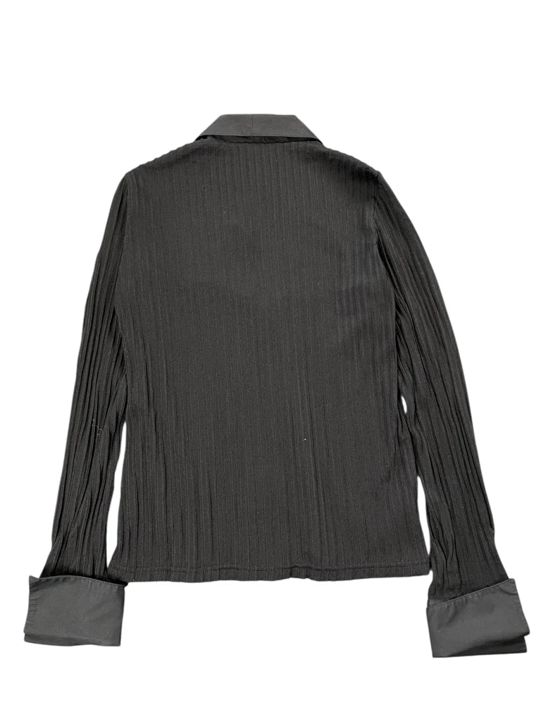 Black Pinstripe Button-Up Shirt (M)