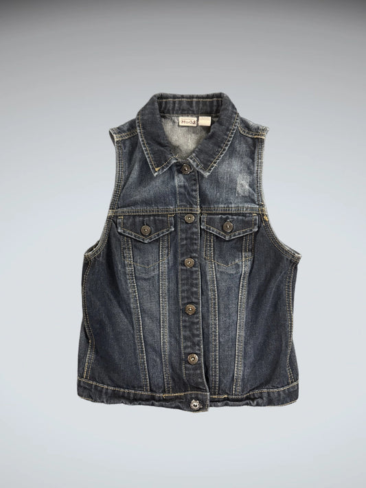 Mudd Dark Wash Denim Pocket Vest Women (M)