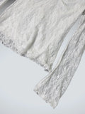 Romantic White Lace Bell Sleeve Top (S)