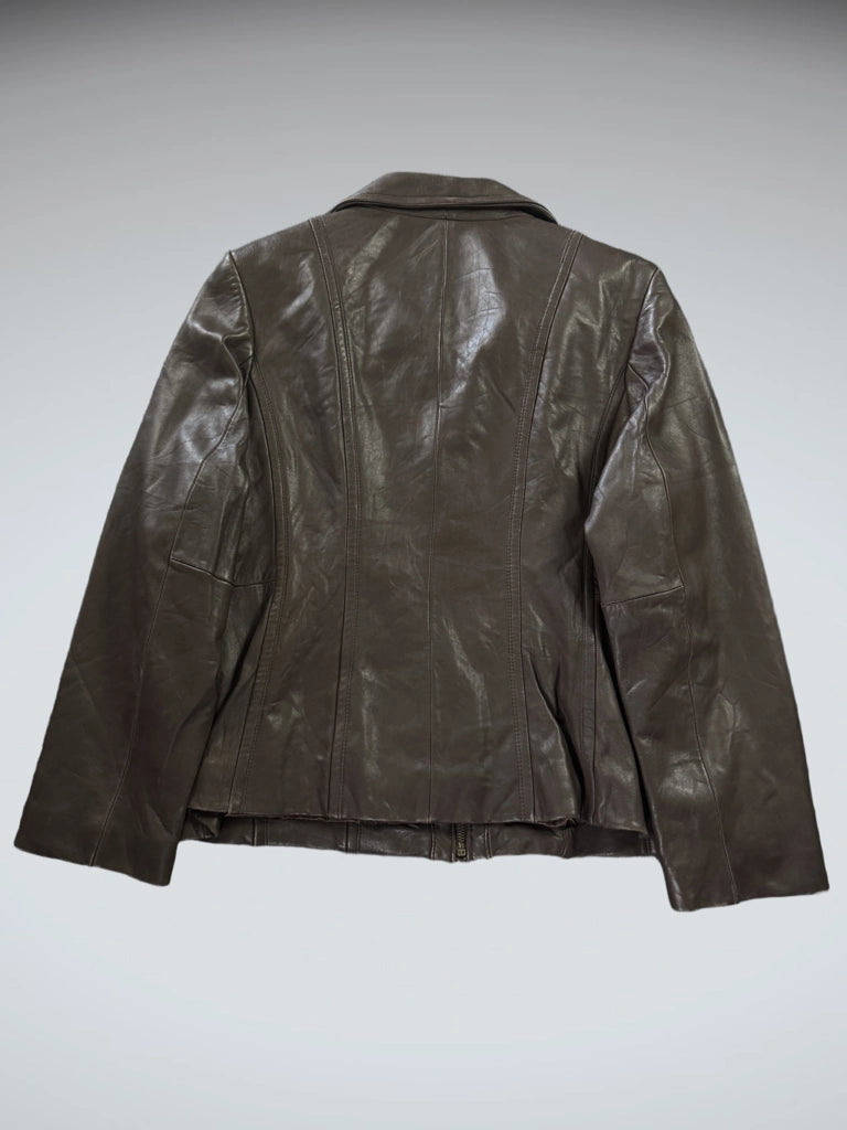 Preston & York Brown Faux Leather Jacket Women (L)