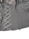 Black Corset Top with Floral Appliqué (L)