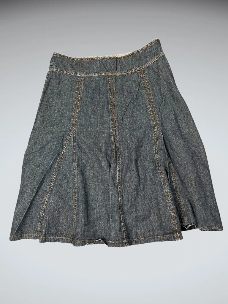 Flared Panel Denim Skirt (L)