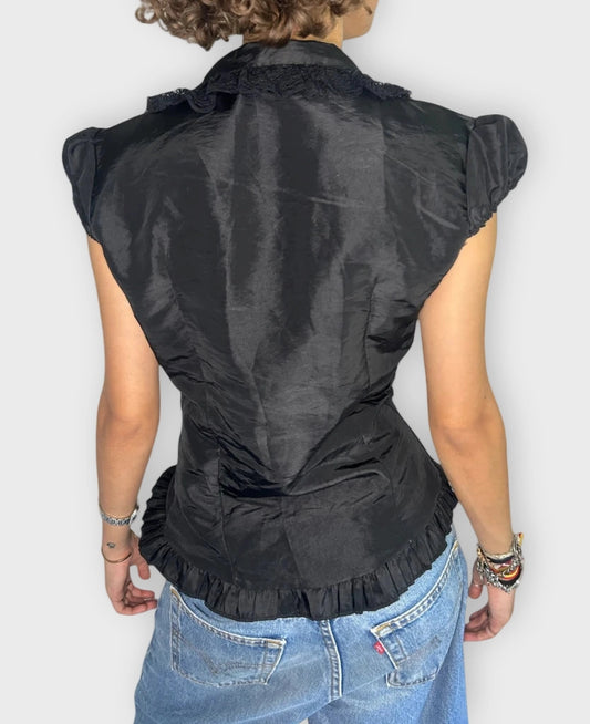 back view, Dark Academia Top, vintage Y2K second hand piece