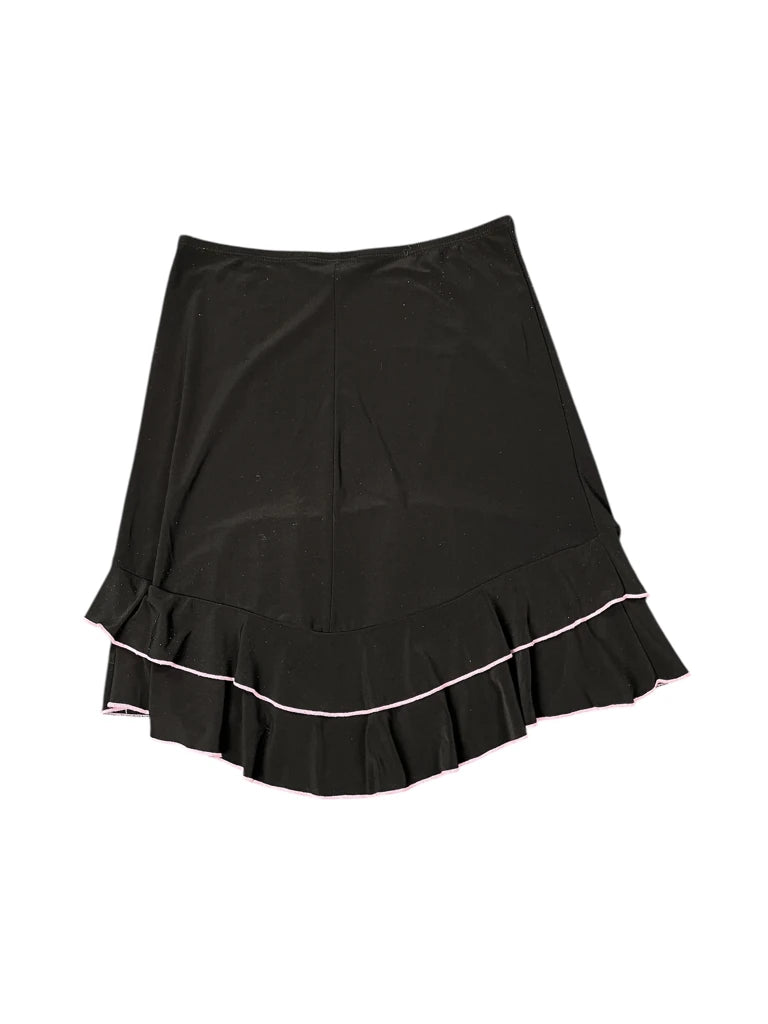 Minimalist Black Flounce Skirt (S)