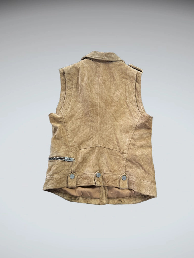 BlankNYC Brown Genuine Leather Vest Women (S)