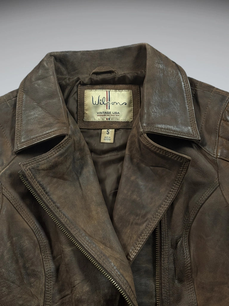 Wilsons Brown Genuine Leather Jacket (S)